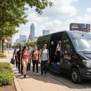 Group transportation in Austin with Sprinter van service to Formula 1 race