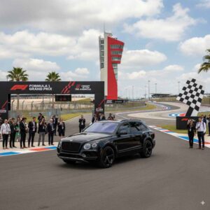 Luxury car service arriving at Circuit of The Americas for Formula 1 Grand Prix in Austin