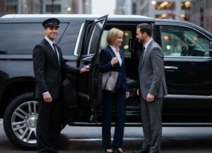 Houston black truck service with professional chauffeur for executives