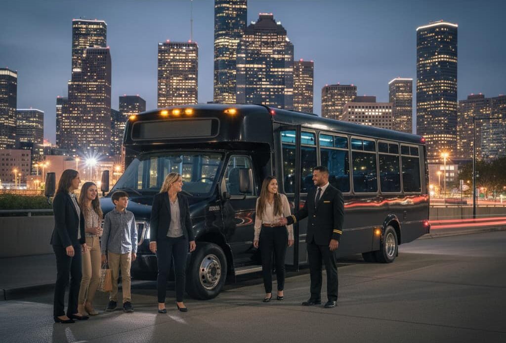 Group transportation in Houston with reliable shuttle bus rental