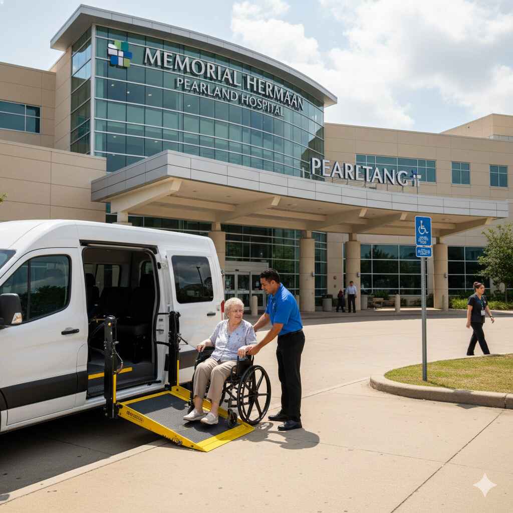 Non-emergency medical wheelchair transportation in Pearland TX for hospital and doctor appointments