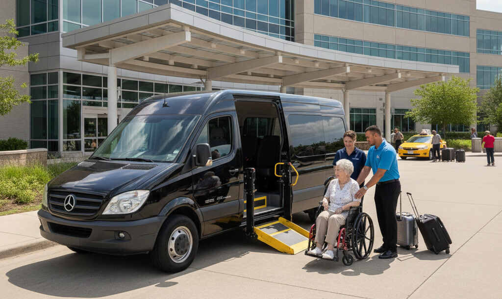 Wheelchair accessible airport transportation from Pearland TX to Houston airports