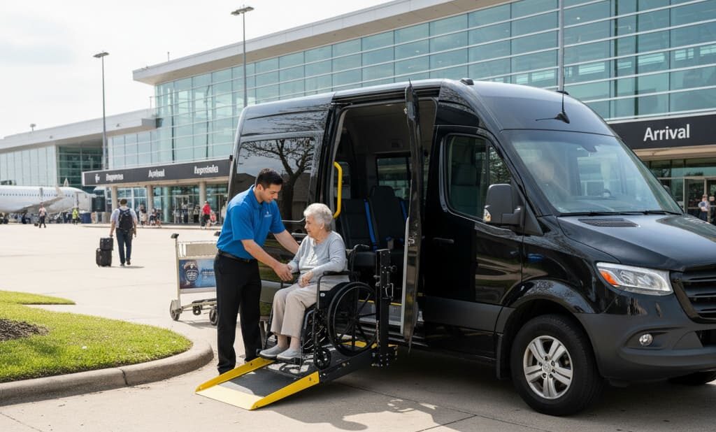 Wheelchair-accessible airport transportation from Spring TX to IAH and Hobby Airport