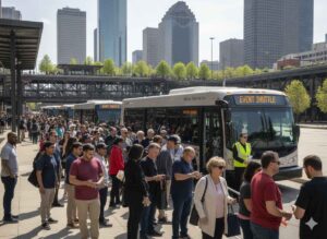 Fleet Week Houston shuttle service operating from Post Houston transportation hub