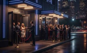 VIP entrance at Houston nightclub with bottle service and priority access