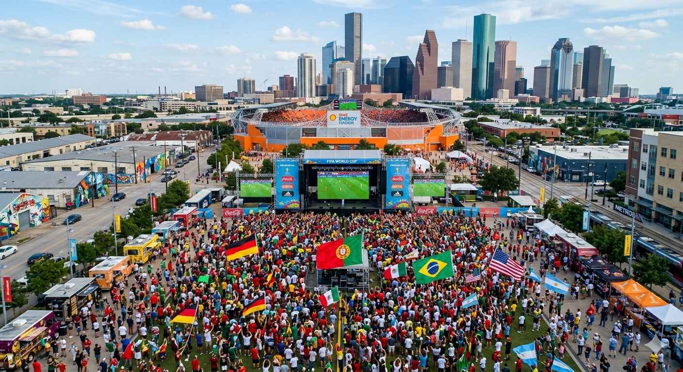 FIFA Fan Festival in East Downtown Houston near Shell Energy Stadium during the 2026 World Cup