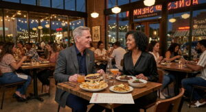 Interior dining experience at Agnes and Sherman restaurant in Houston Heights