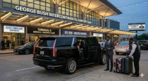 Houston airport transfer with professional chauffeur for corporate relocation clients