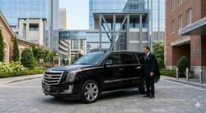 Black Cadillac Escalade ESV luxury SUV limo service in Houston