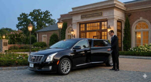 Black stretch limousine for Houston weddings and proms